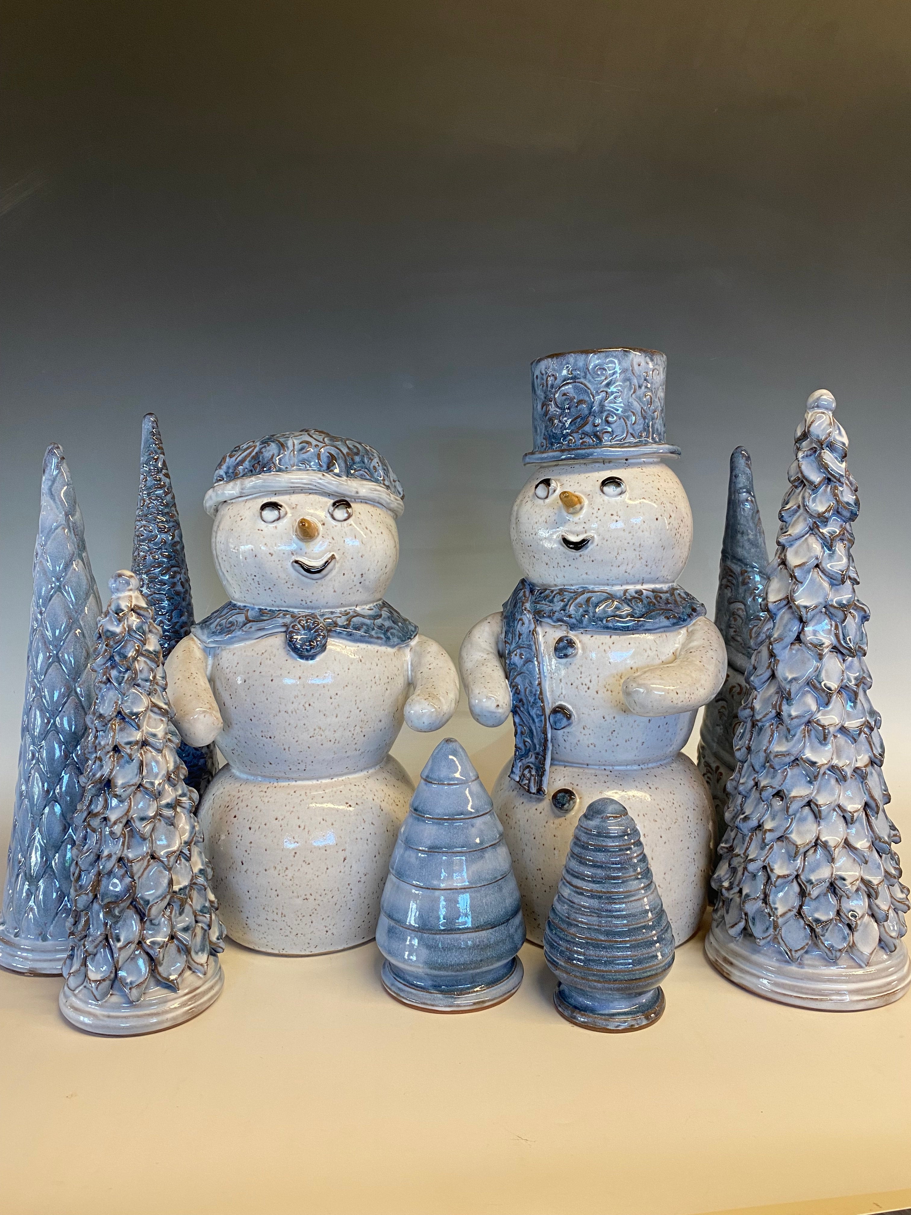 スノーマン 置物 陶器 Pottery Barn Terracotta Snowman Luminary Figurine Small Broken